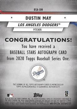 2020 Topps - Baseball Stars Autographs Black #BSA-DM Dustin May Back