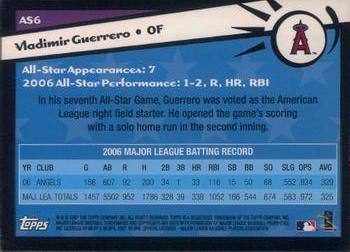 2007 Topps - MLB All-Stars #AS6 Vladimir Guerrero Back