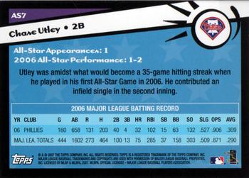 2007 Topps - MLB All-Stars #AS7 Chase Utley Back