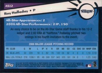 2007 Topps - MLB All-Stars #AS12 Roy Halladay Back