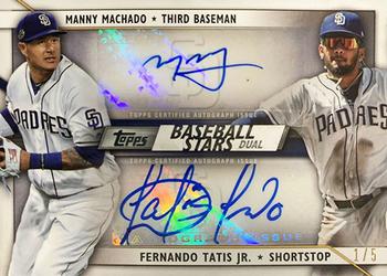 2020 Topps - Baseball Stars Dual Autographs #BSDA-MTJ Fernando Tatis Jr. / Manny Machado Front