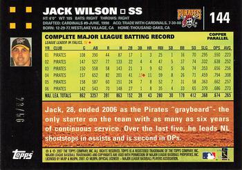 2007 Topps - Copper #144 Jack Wilson Back