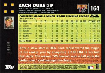 2007 Topps - Copper #164 Zach Duke Back