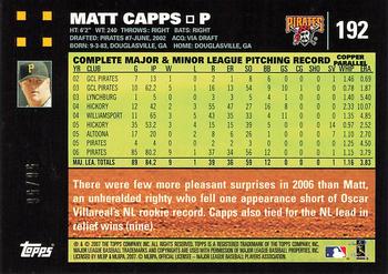 2007 Topps - Copper #192 Matt Capps Back