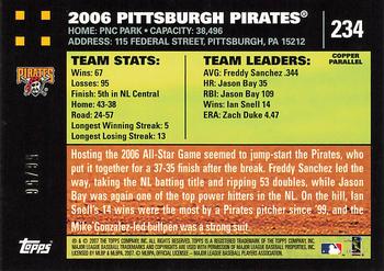 2007 Topps - Copper #234 Pittsburgh Pirates Back