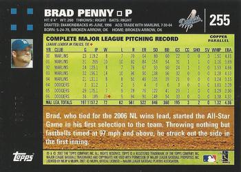 2007 Topps - Copper #255 Brad Penny Back