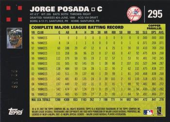 2007 Topps - Copper #295 Jorge Posada Back