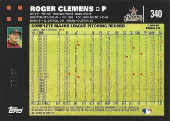 2007 Topps - Copper #340 Roger Clemens Back