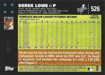 2007 Topps - Copper #526 Derek Lowe Back