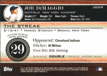 2007 Topps - Joe DiMaggio: The Streak #JD29 Joe DiMaggio Back