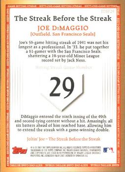 2007 Topps - Joe DiMaggio: The Streak Before the Streak #JDSF29 Joe DiMaggio Back