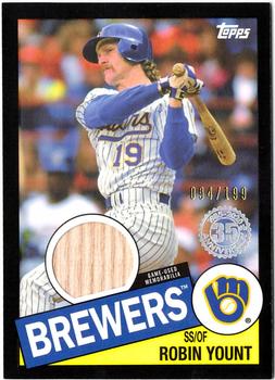 2020 Topps - 1985 Topps Baseball 35th Anniversary Relics Black (Series One) #85R-RY Robin Yount Front