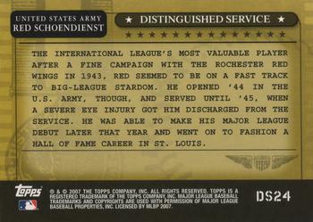 2007 Topps - Distinguished Service #DS24 Red Schoendienst Back