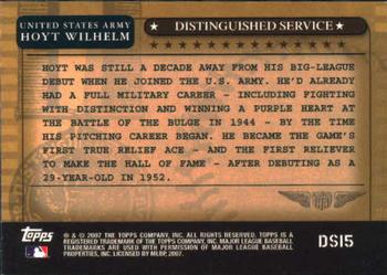 2007 Topps - Distinguished Service #DS15 Hoyt Wilhelm Back