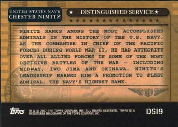 2007 Topps - Distinguished Service #DS19 Chester Nimitz Back