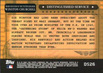 2007 Topps - Distinguished Service #DS26 Winston Churchill Back