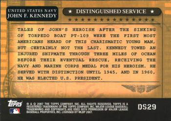2007 Topps - Distinguished Service #DS29 John F. Kennedy Back