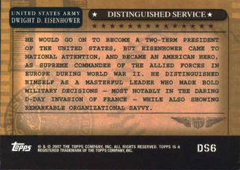 2007 Topps - Distinguished Service #DS6 Dwight D. Eisenhower Back
