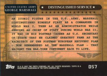2007 Topps - Distinguished Service #DS7 George Marshall Back