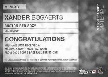 2020 Topps - Major League Material Relics #MLM-XB Xander Bogaerts Back