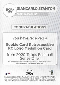 2020 Topps - Rookie Card Retrospective RC Logo Medallion #RCR-MS Mike Stanton Back