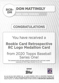 2020 Topps - Rookie Card Retrospective RC Logo Medallion #RCR-DM Don Mattingly Back