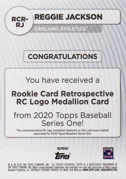 2020 Topps - Rookie Card Retrospective RC Logo Medallion #RCR-RJ Reggie Jackson Back