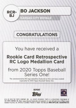 2020 Topps - Rookie Card Retrospective RC Logo Medallion #RCR-BJ Bo Jackson Back