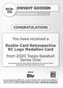 2020 Topps - Rookie Card Retrospective RC Logo Medallion #RCR-DG Dwight Gooden Back