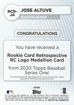 2020 Topps - Rookie Card Retrospective RC Logo Medallion #RCR-JA Jose Altuve Back