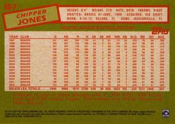 2020 Topps - 1985 Topps Baseball 35th Anniversary (Series One) #85-7 Chipper Jones Back