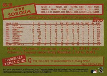 2020 Topps - 1985 Topps Baseball 35th Anniversary (Series One) #85-10 Mike Soroka Back