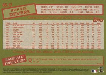 2020 Topps - 1985 Topps Baseball 35th Anniversary (Series One) #85-17 Rafael Devers Back