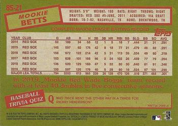 2020 Topps - 1985 Topps Baseball 35th Anniversary (Series One) #85-21 Mookie Betts Back