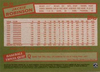 2020 Topps - 1985 Topps Baseball 35th Anniversary (Series One) #85-22 Jackie Robinson Back