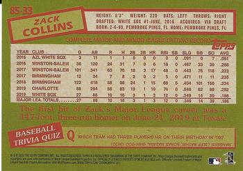 2020 Topps - 1985 Topps Baseball 35th Anniversary (Series One) #85-33 Zack Collins Back