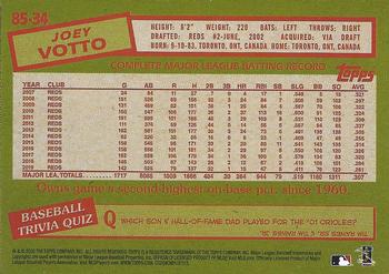 2020 Topps - 1985 Topps Baseball 35th Anniversary (Series One) #85-34 Joey Votto Back