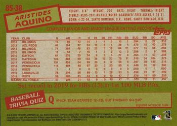 2020 Topps - 1985 Topps Baseball 35th Anniversary (Series One) #85-38 Aristides Aquino Back