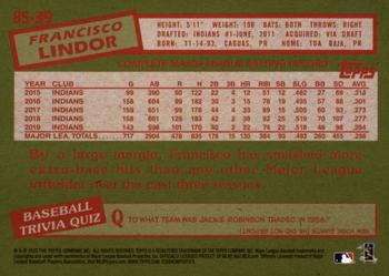 2020 Topps - 1985 Topps Baseball 35th Anniversary (Series One) #85-39 Francisco Lindor Back