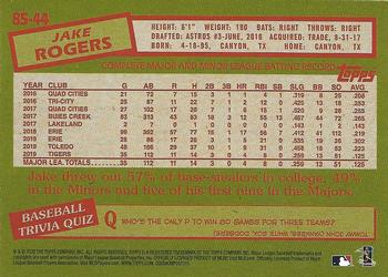 2020 Topps - 1985 Topps Baseball 35th Anniversary (Series One) #85-44 Jake Rogers Back