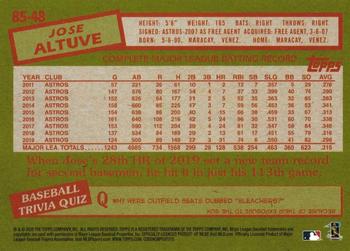 2020 Topps - 1985 Topps Baseball 35th Anniversary (Series One) #85-48 Jose Altuve Back