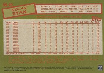 2020 Topps - 1985 Topps Baseball 35th Anniversary (Series One) #85-49 Nolan Ryan Back