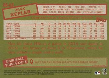 2020 Topps - 1985 Topps Baseball 35th Anniversary (Series One) #85-63 Max Kepler Back