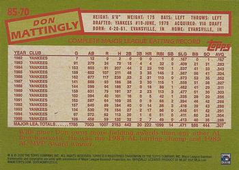 2020 Topps - 1985 Topps Baseball 35th Anniversary (Series One) #85-70 Don Mattingly Back