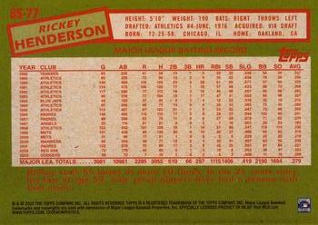 2020 Topps - 1985 Topps Baseball 35th Anniversary (Series One) #85-77 Rickey Henderson Back