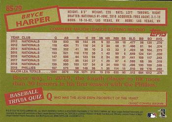2020 Topps - 1985 Topps Baseball 35th Anniversary (Series One) #85-79 Bryce Harper Back