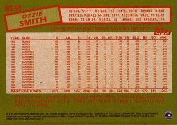 2020 Topps - 1985 Topps Baseball 35th Anniversary (Series One) #85-91 Ozzie Smith Back