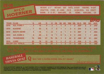 2020 Topps - 1985 Topps Baseball 35th Anniversary (Series One) #85-95 Nico Hoerner Back