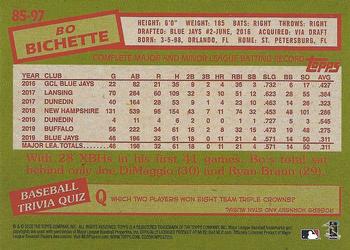 2020 Topps - 1985 Topps Baseball 35th Anniversary (Series One) #85-97 Bo Bichette Back