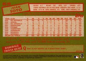 2020 Topps - 1985 Topps Baseball 35th Anniversary (Series One) #85-99 Juan Soto Back